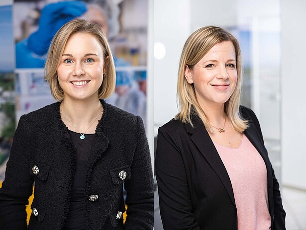 Kerstin Ahlburg und Jelka Schecke im Vertriebs- und Marketingteam von Med-X-Press